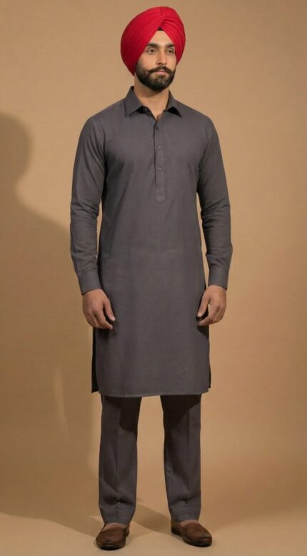 Urban Ash Grey Kurta Pajama Set